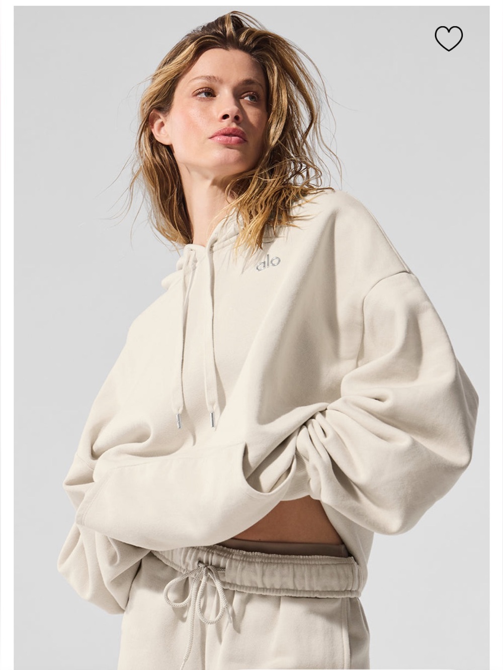 NWOT Alo Yoga Accolade Hoodie in Bone